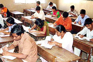 Students taking examination